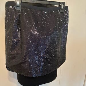J. Crew Navy Sequin Mini Skirt